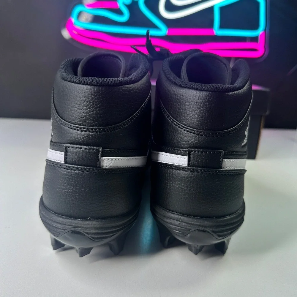 Nike Air Jordan 1 Mid TD Black White football cleats FJ6805-001 Men's 13 NEW